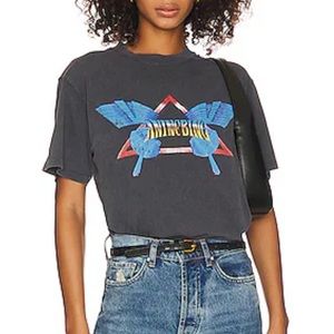 Anine Bing Lili Butterfly Tee in Washed Black